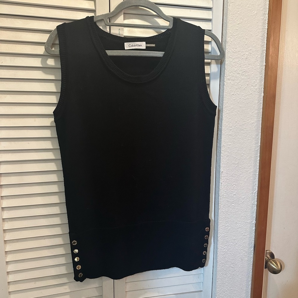 Calvin Klein Black Fitted Sleeveless Muscle Tee